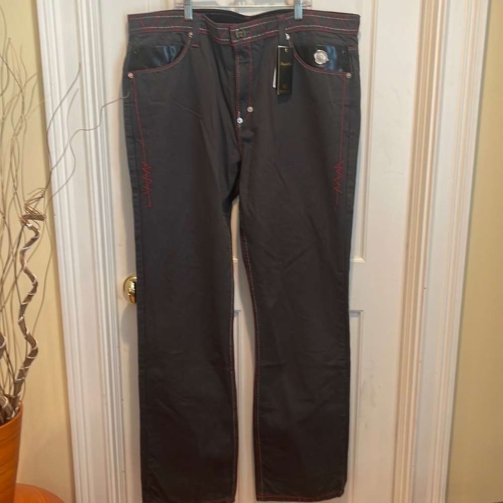 Crownholder Hpsale Grey Jeans With Red Stitching On Them Nwt